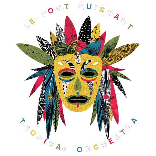 Logo du Tout Puissant Tropical Orchestra Le Tout Puissant Tropical Orchestra Logo Masque et Texte